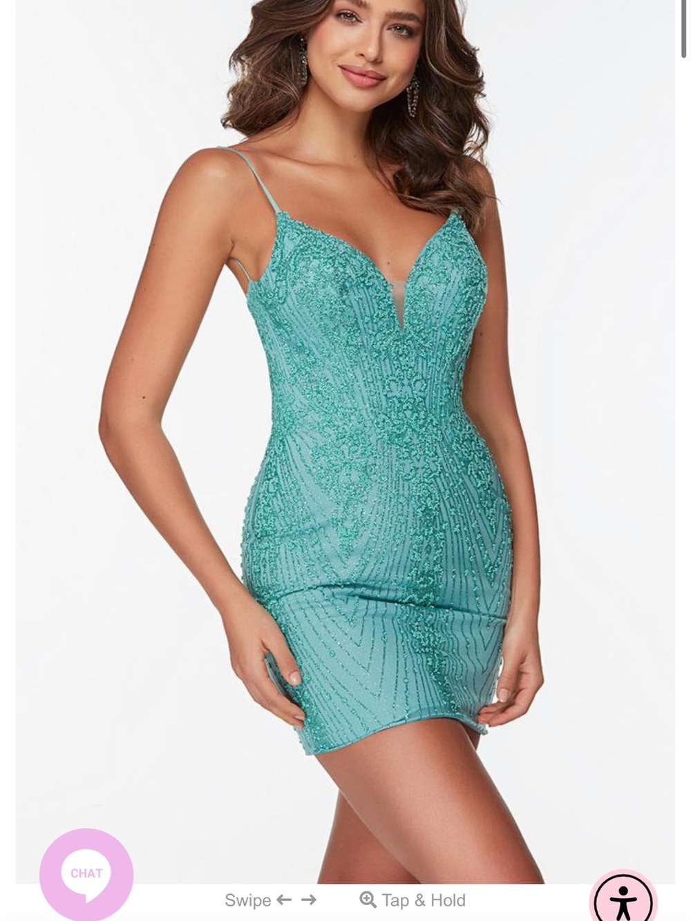 Alyce Paris Teal Sequin Beaded 4502